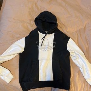 Men’s Adidas black and white trefoil hoodie